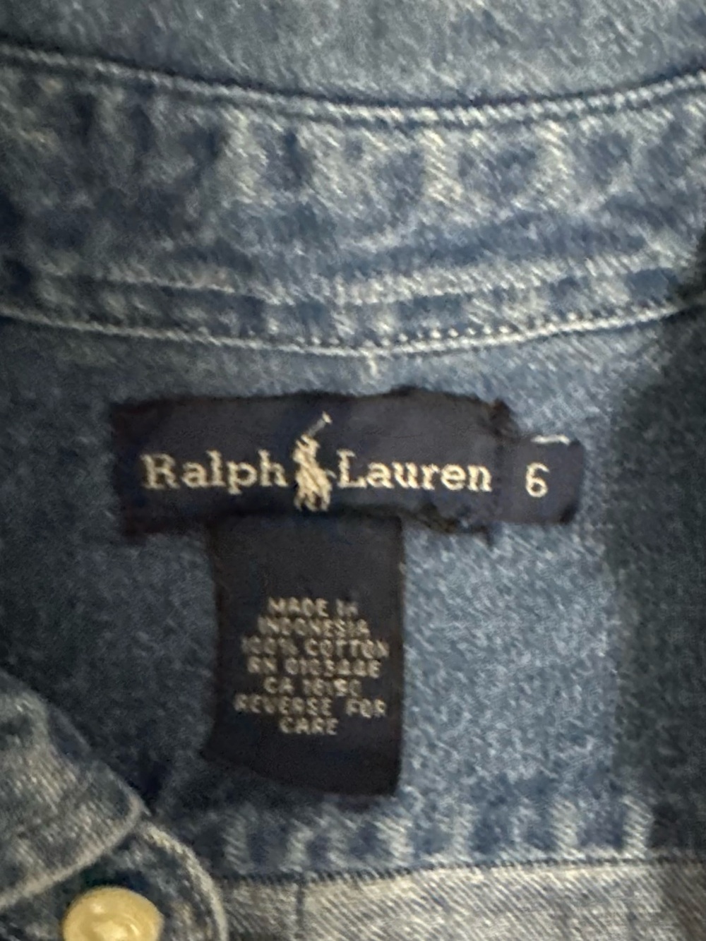 Ralph Lauren Denim Button-Down Shirt - Blue - Picture 2 of 2